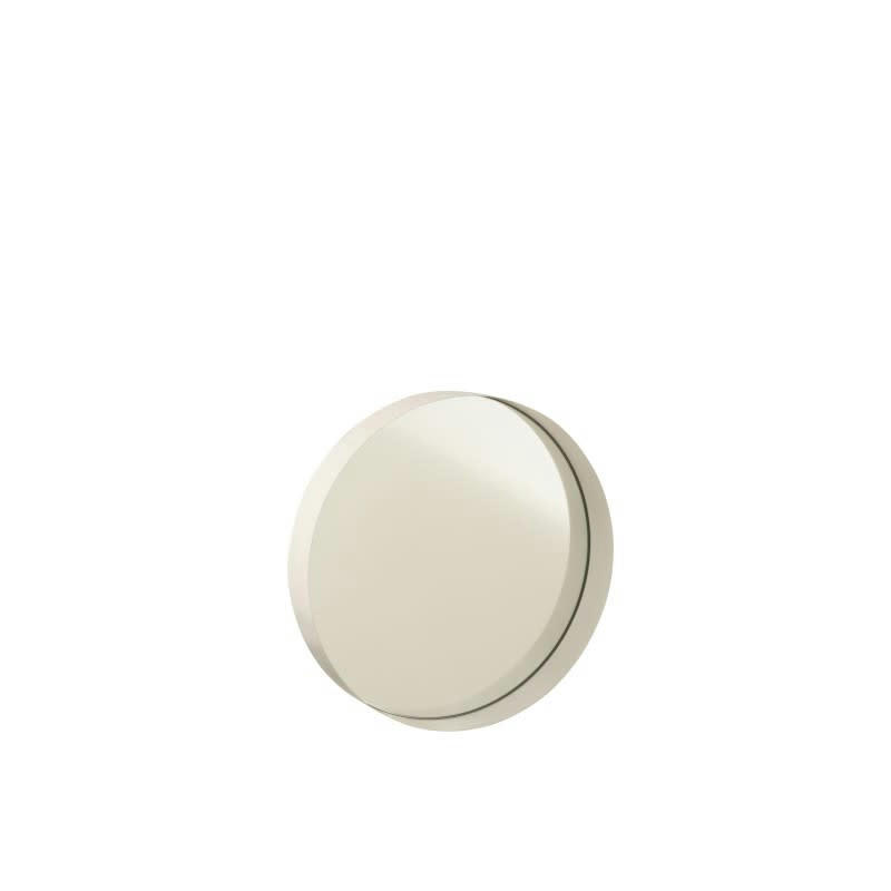- Mirroir rond avec bord en métal blanc 30x30x5 cm