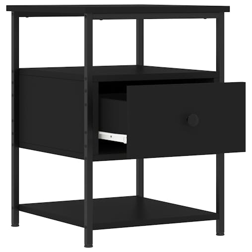 NNEVL Bedside Cabinets 2 pcs Black 40x42x56 cm Engineered Wood