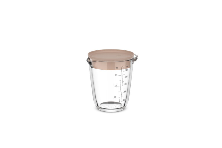 glas maatbeker chef it 500 ml met deksel - chalk