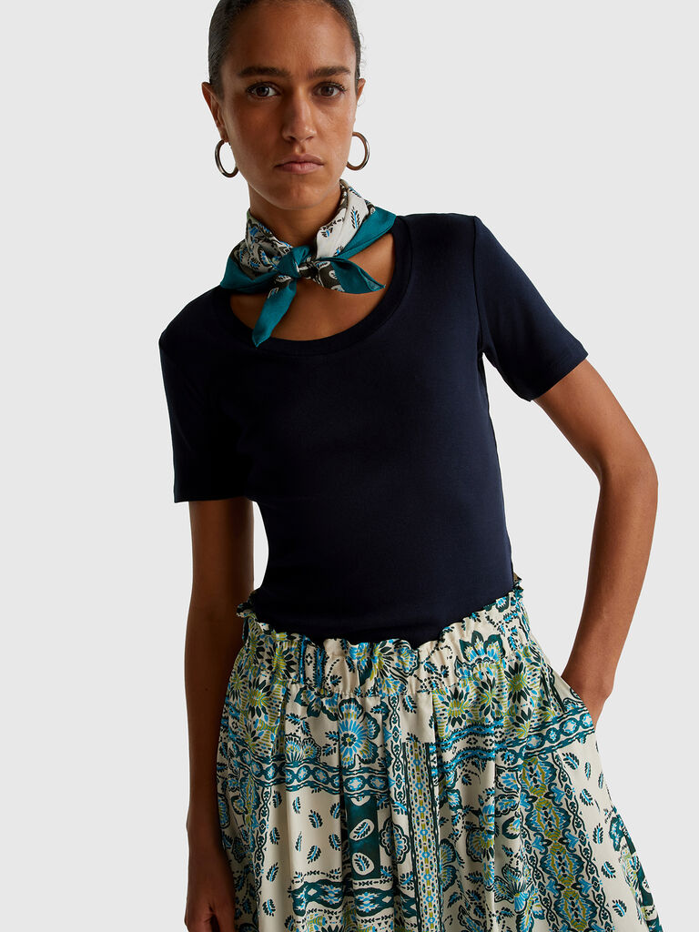 Short sleeve t-shirt in long fiber cotton