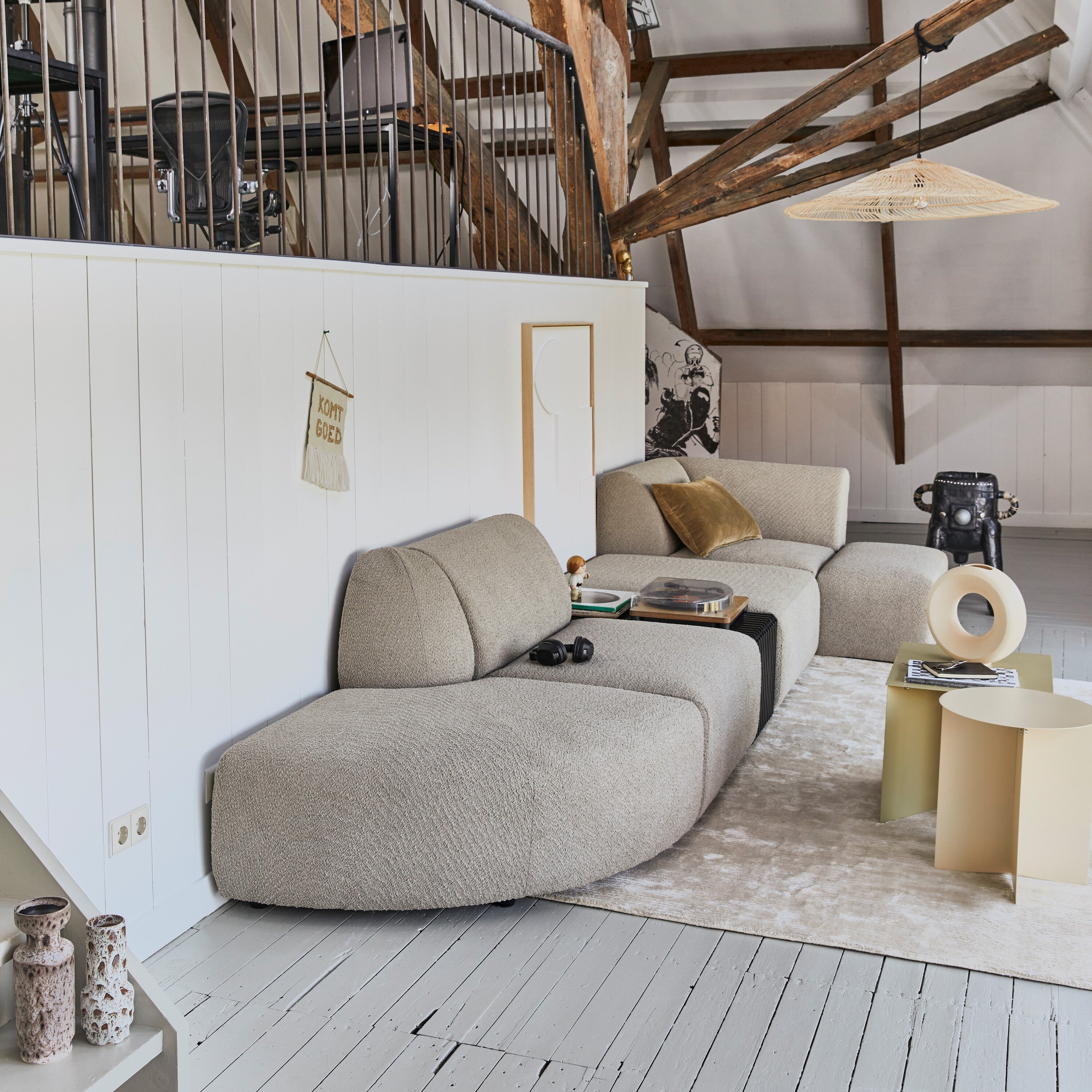 HKliving Jax Bank Element - Middenstuk Rond - Ted - Stone