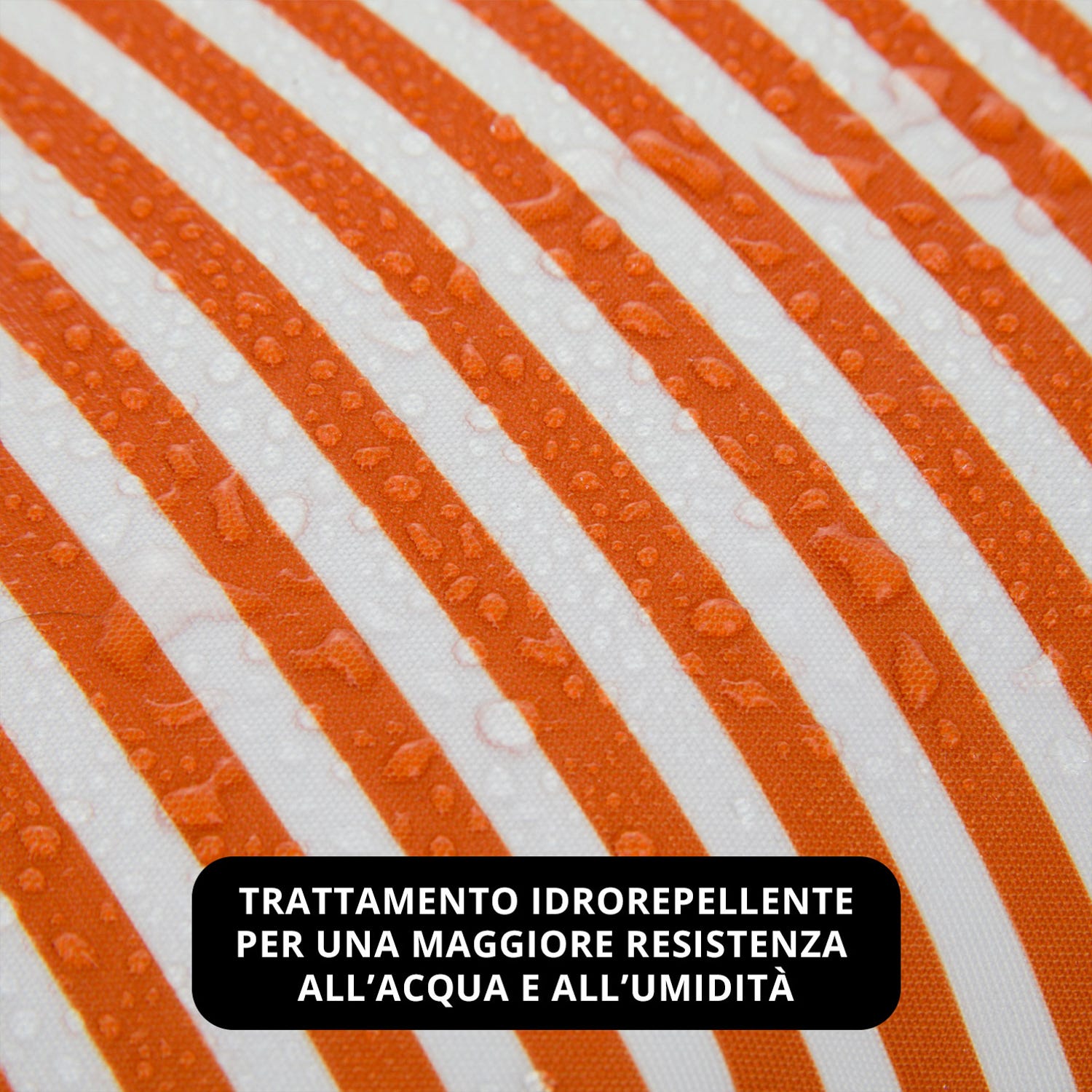 Cuscino cilindrico idrorepellente 18x50 cm righe arancio
