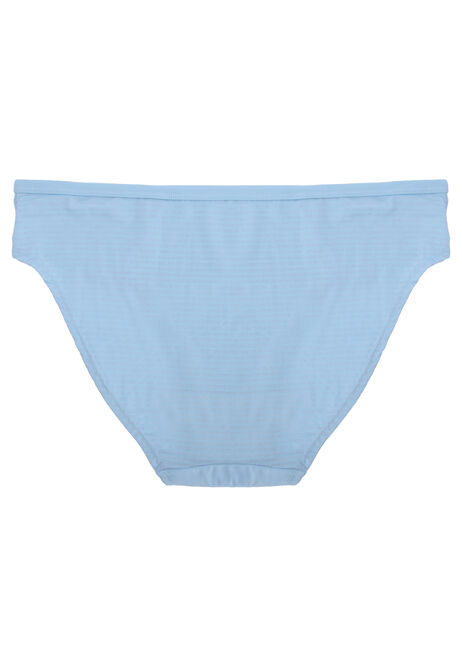 Womens Blue Stripe High Cut Briefs