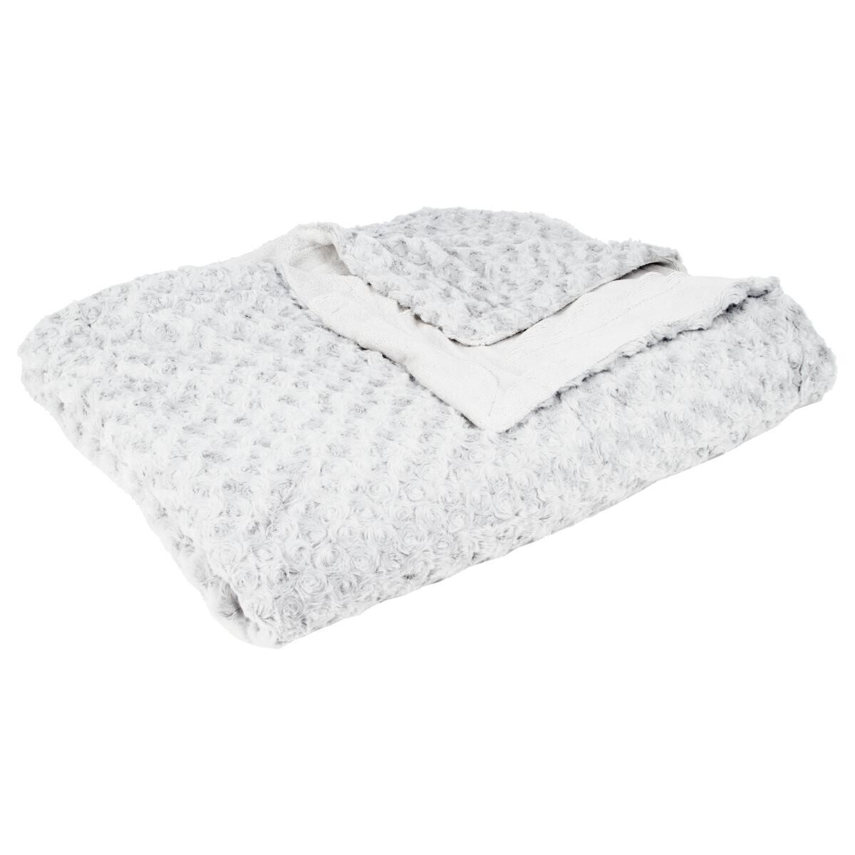 Faux fur plaid "Bouclette" Grey, 180x230 cm