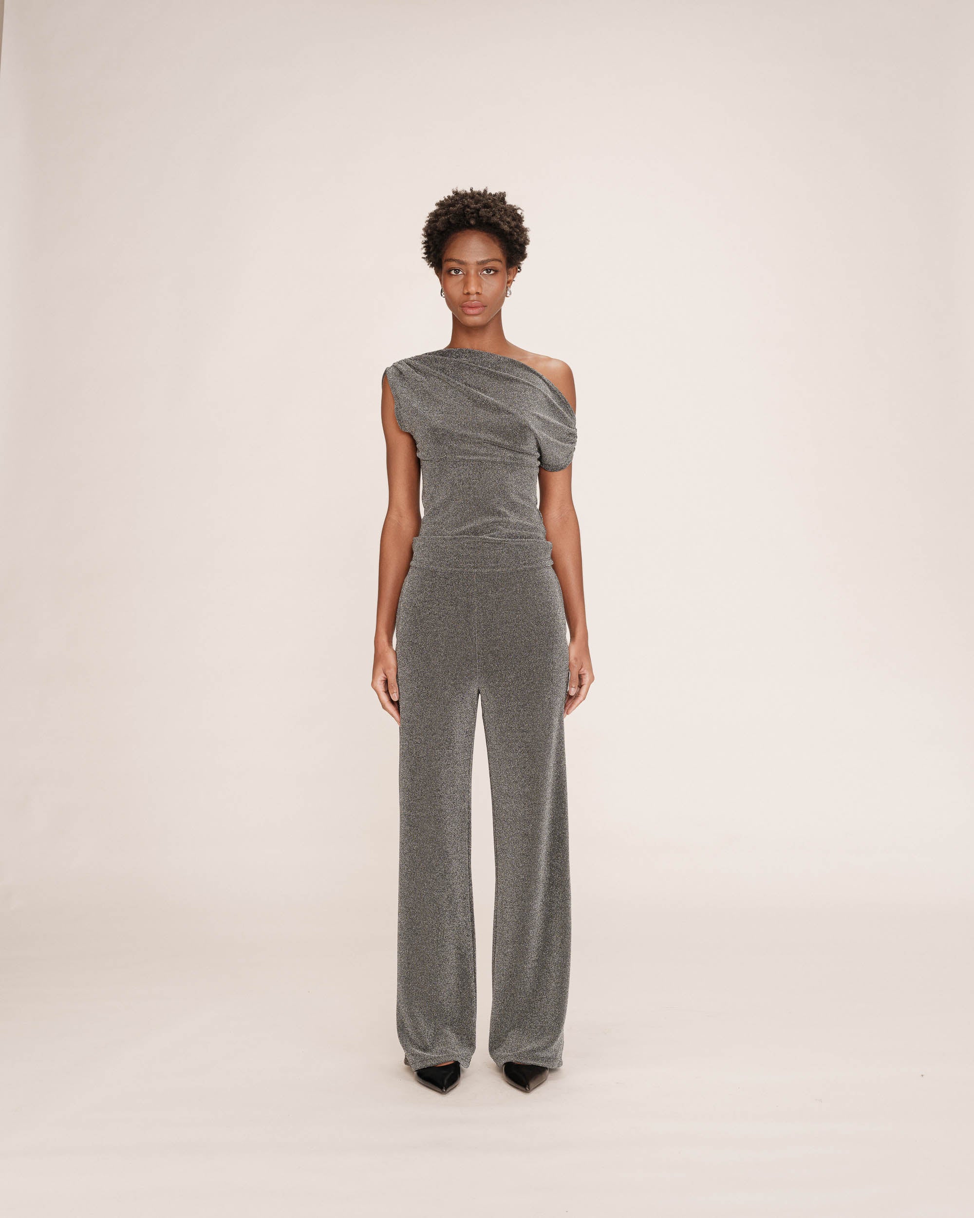 Pantalon large en lurex argent Truth
