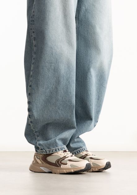 Bruine sneakers met multicolor details