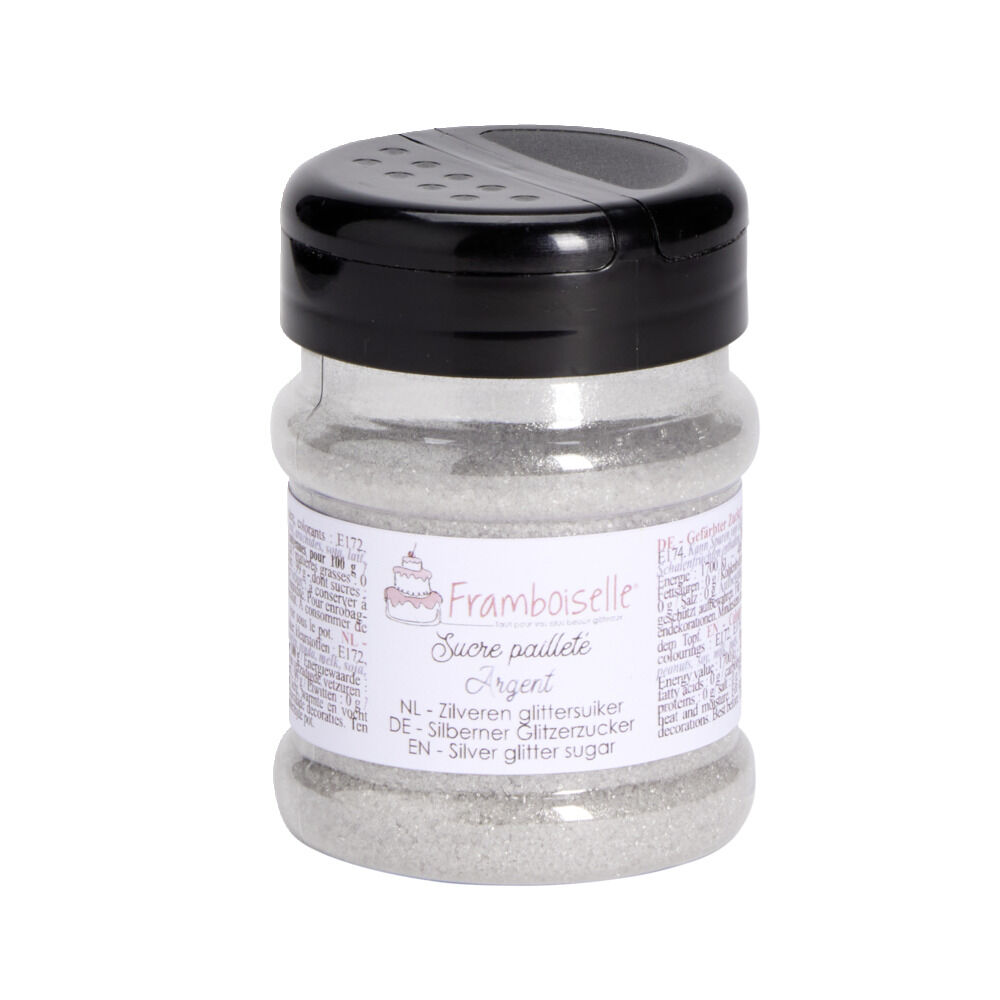 Sucre pailleté argenté Framboiselle 160gr