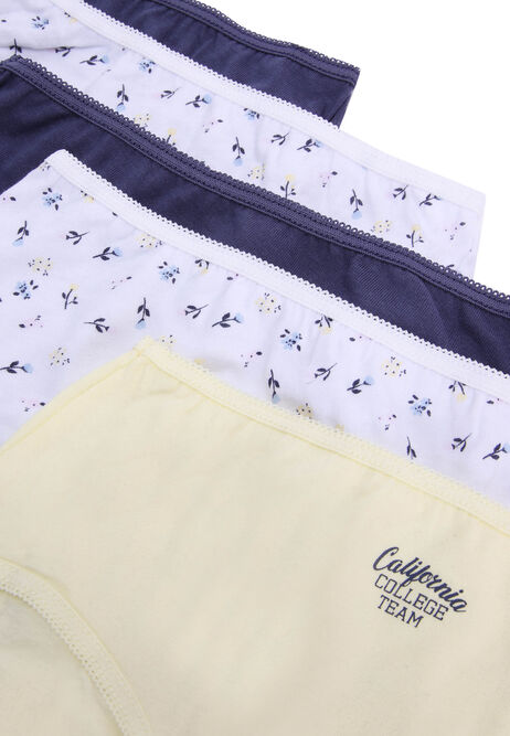Older Girls 5pk Navy Daisy Briefs