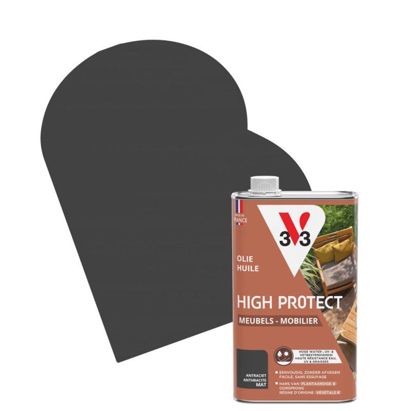 Huile pour mobilier de jardin High Protect anthracite 1 L V33