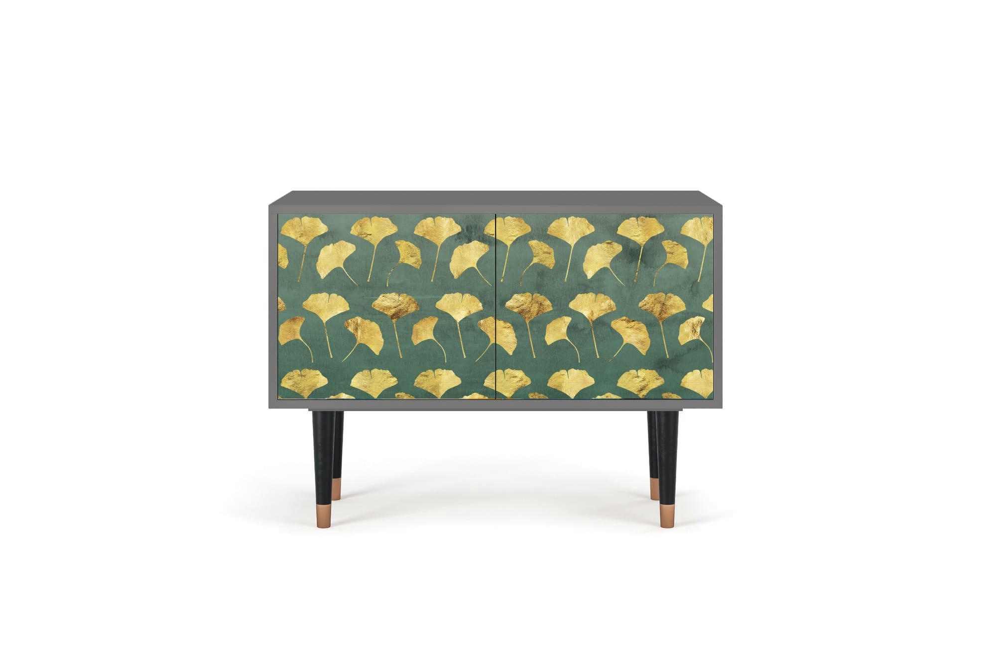 GINGKO LEAVES - Buffet bas  vert et jaune 2 portes L 94 cm