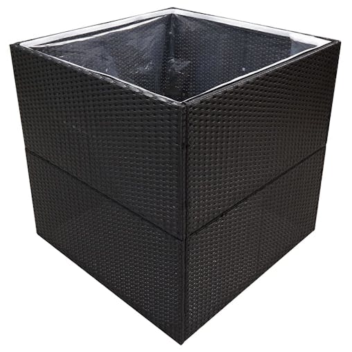 NNEVL Garden Planter Black 80x80x80 cm Poly Rattan