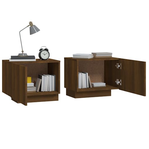 NNEVL Bedside Cabinet Brown Oak 100x35x40 cm Engineered Wood