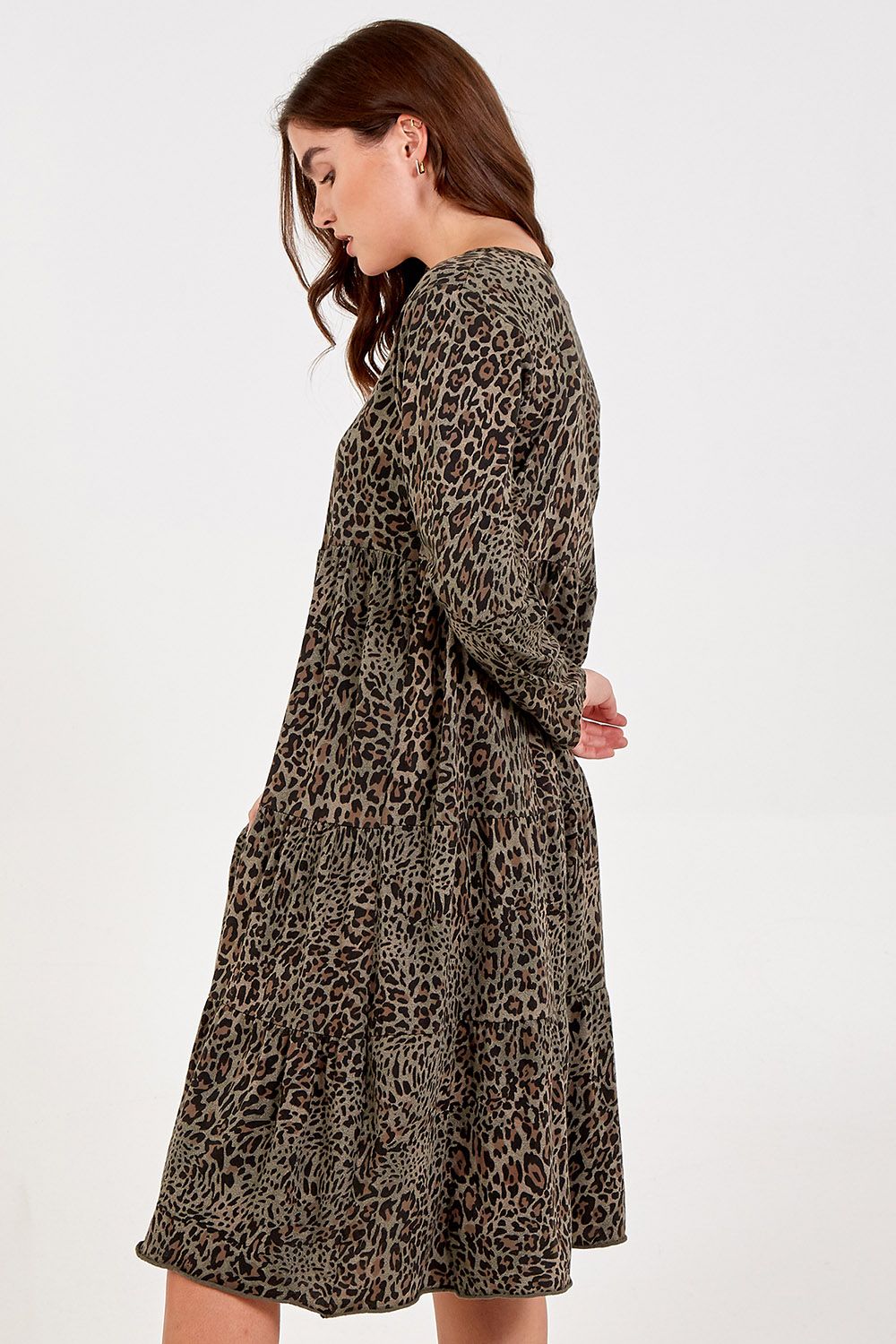 Blue Vanilla Round Neck Tiered Oversized Tunic