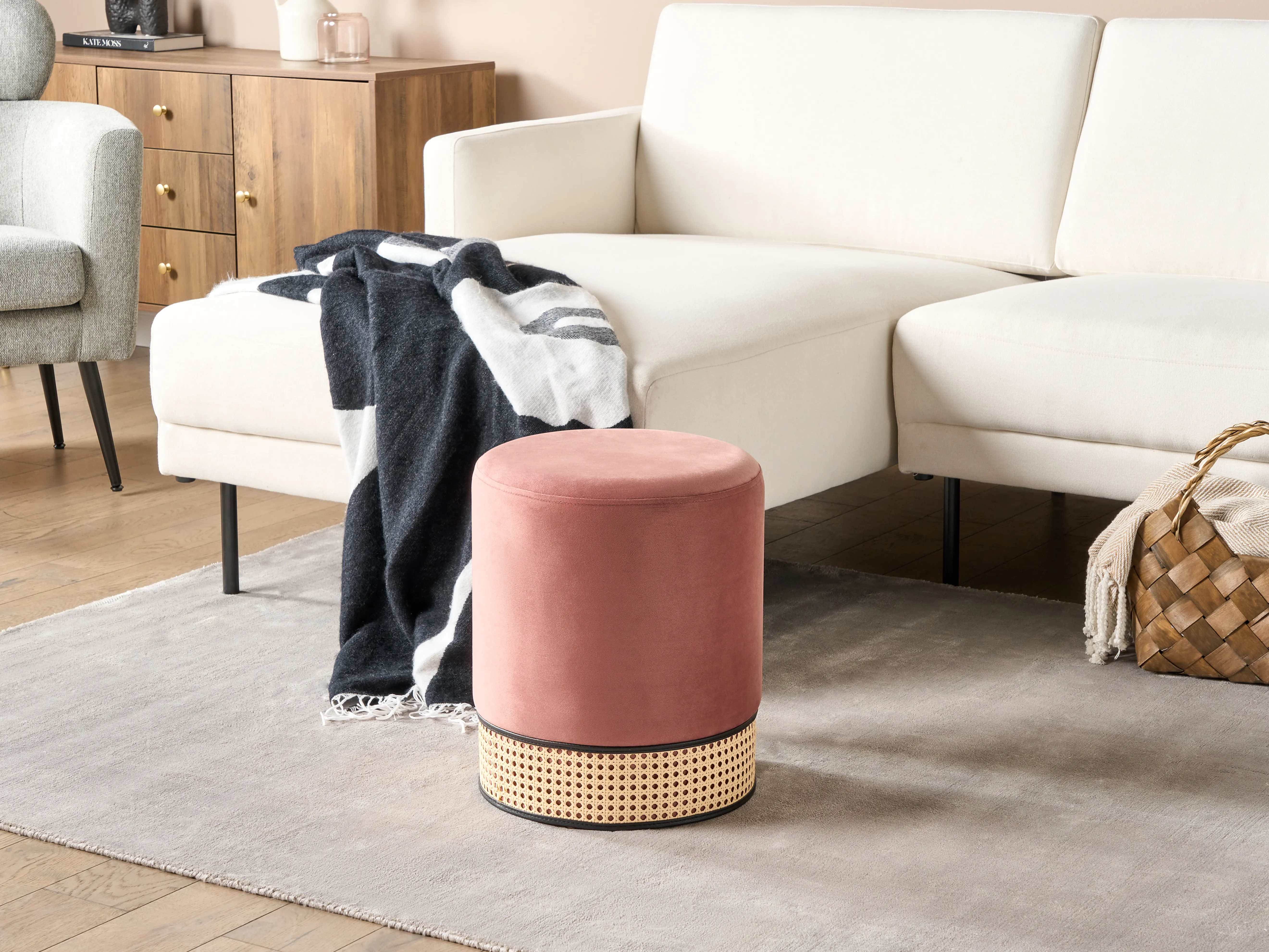 Pouffe YANKTON Velvet Pink