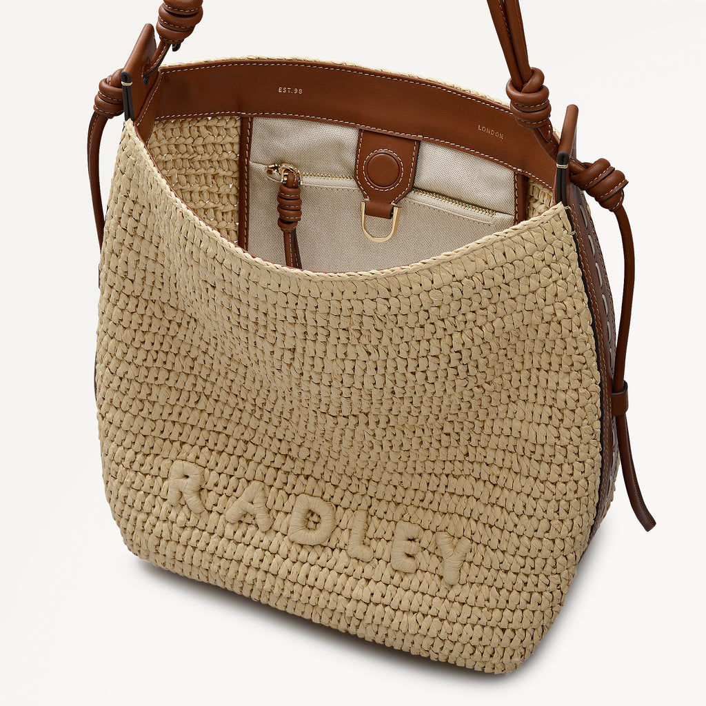 The Camden - Raffia - Medium Open Top Shoulder