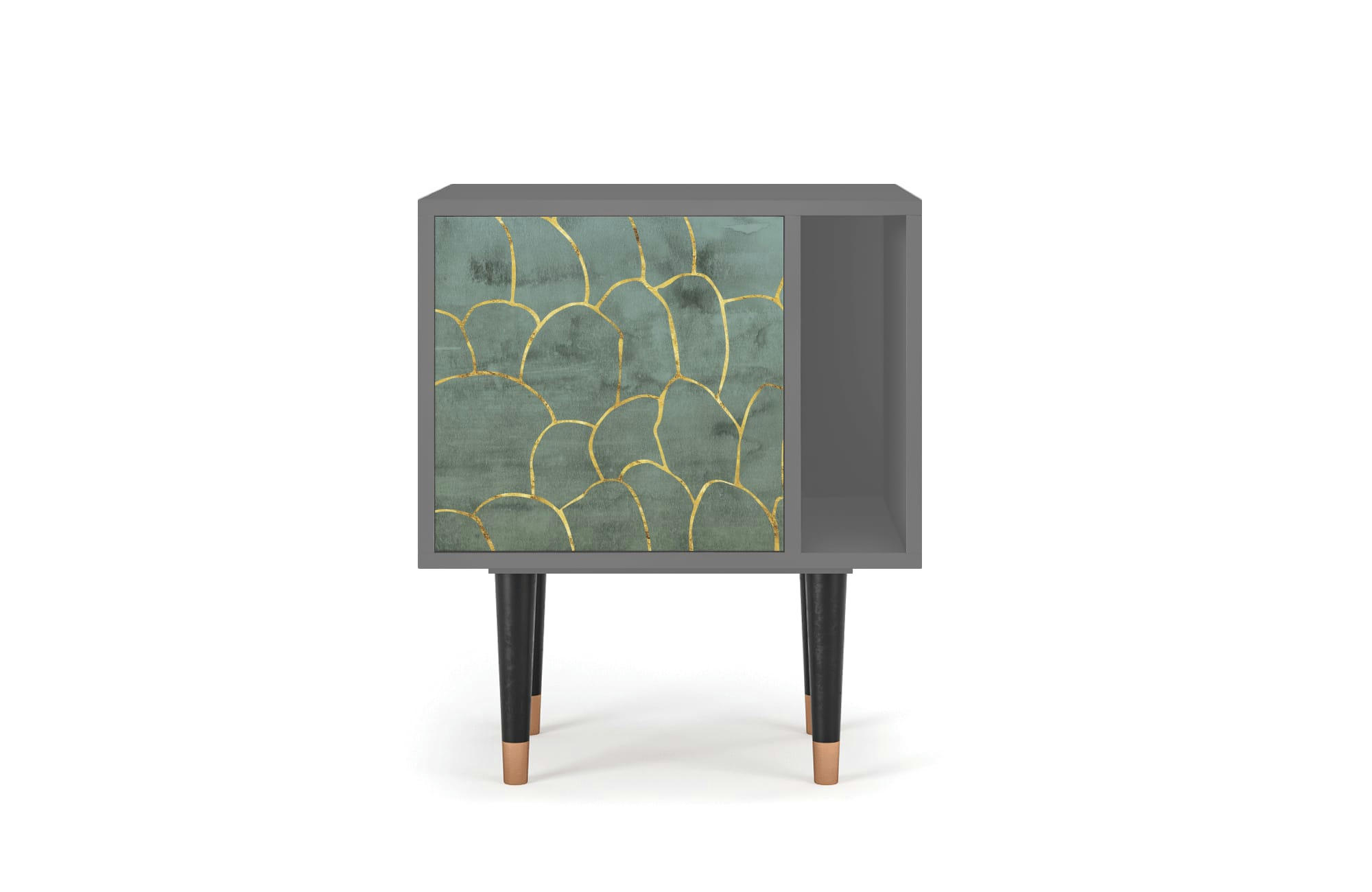 MAGNIFICENT WATER LILY - Table de chevet bleu-vert 1 porte L 58 cm