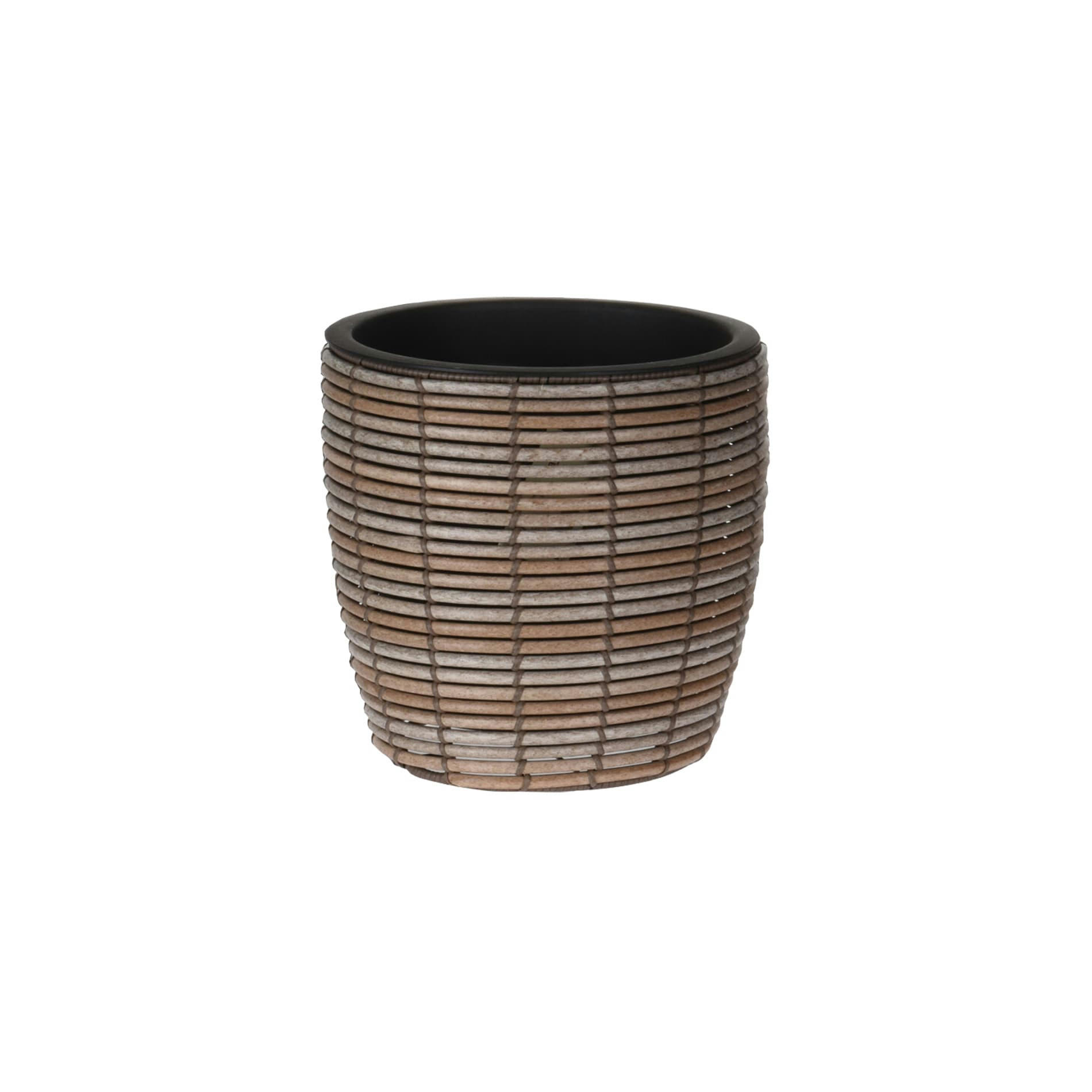 - Cache-pot en polyéthylène marron pour la maison et le jardin H 23 cm