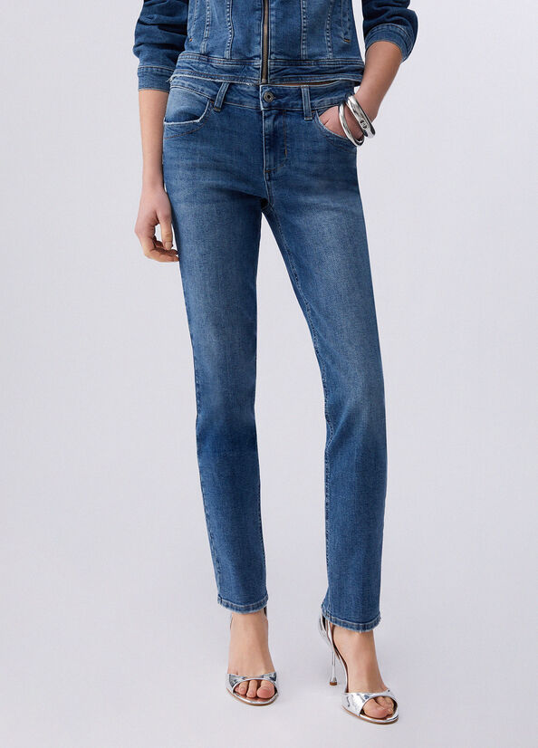 Jeans skinny con zip
