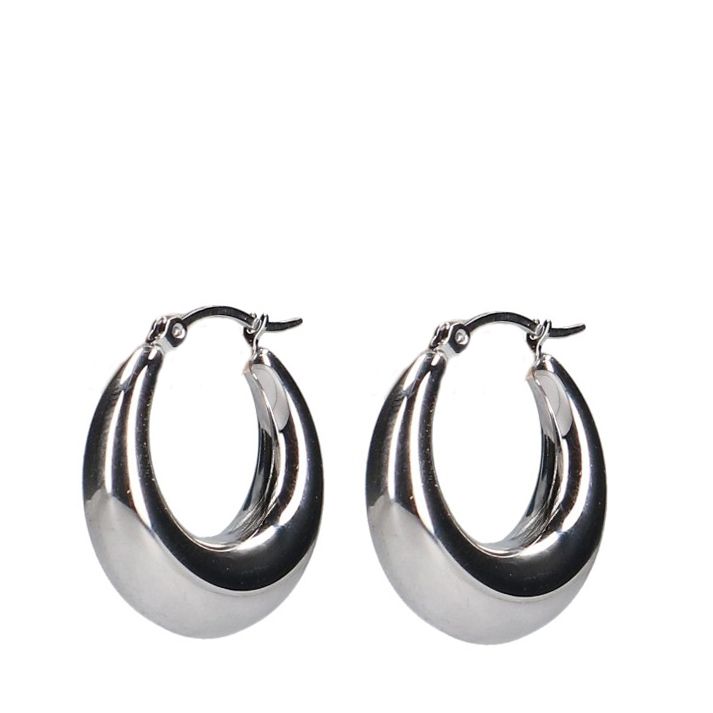 Manfield Zilverkleurige kleine ronde oorbellen