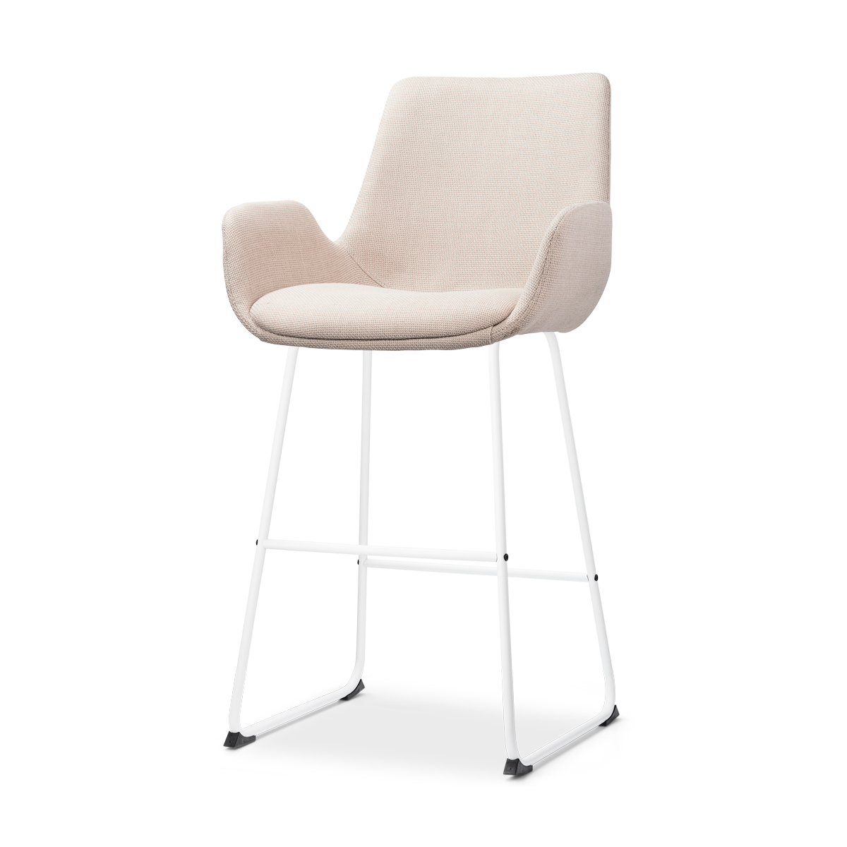 Nolon Nino-Eef Barkruk Beige - met Armleuning - Wit - 65 cm