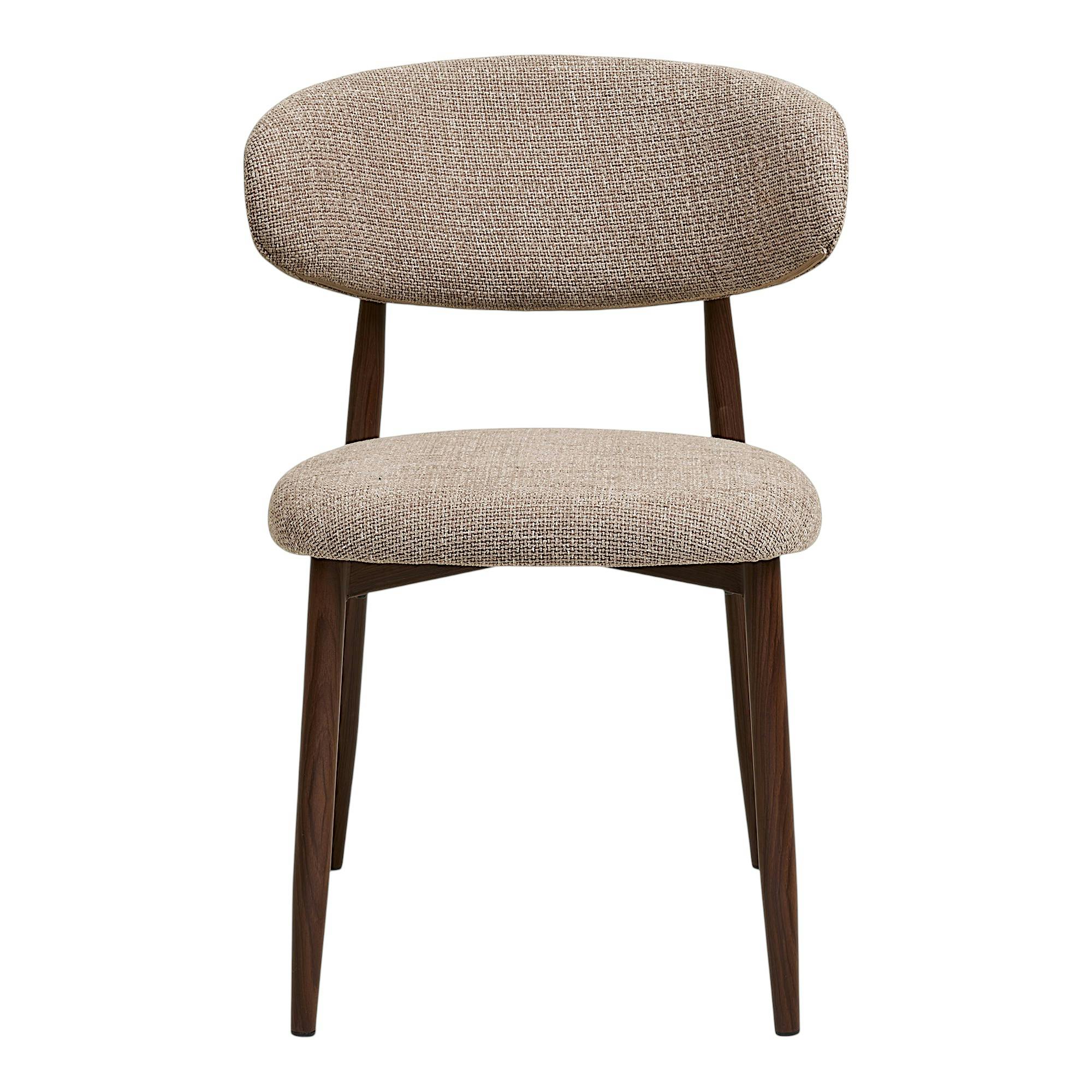 Chaise de salle à manger sable pieds effet bois foncé (lot de 2) AMSTERDAM