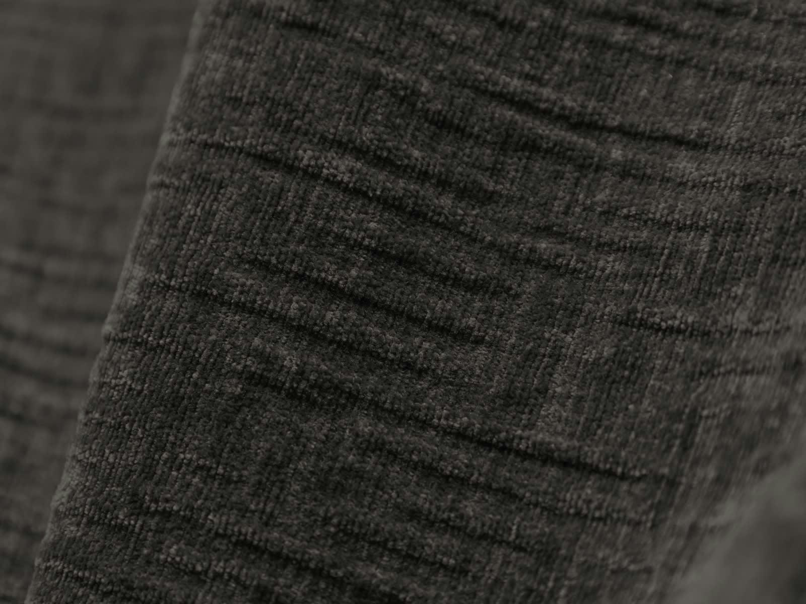 KAELLE - Canapé d'angle droit 4 places en tissu chenille gris foncé