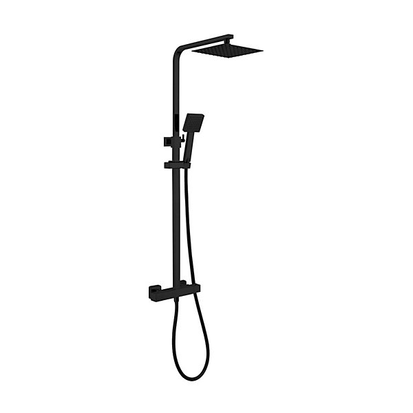 Colonne de douche thermostatique avec barre extensible SKY BATH noir mat Inox S304 série PARADISE