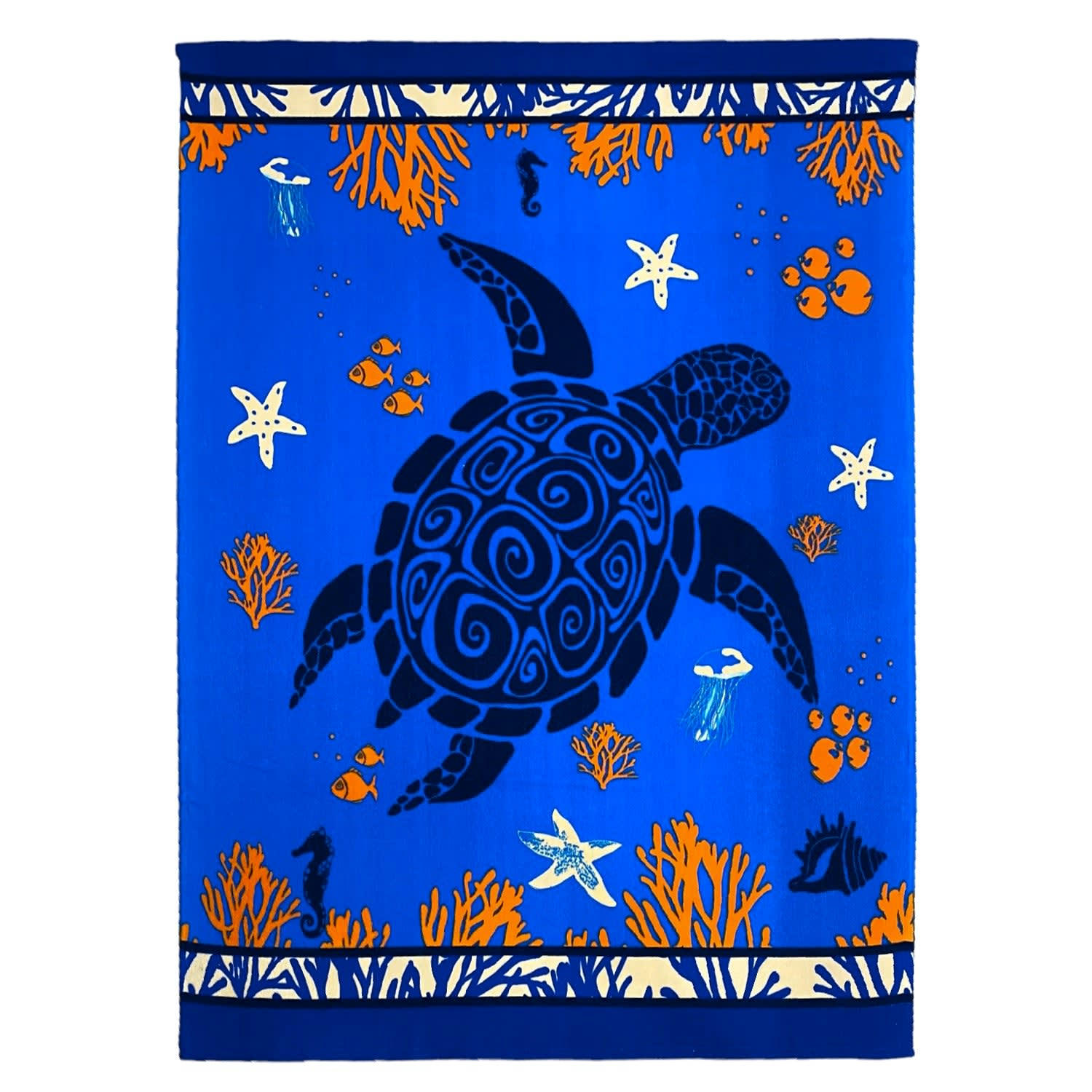 PLAGE MICROFIBRE - Serviette de plage microfibre Princesse 140x170 bleu royal