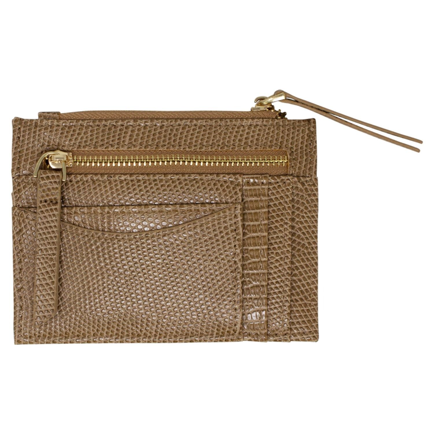 SVNX Snake Print Card Holder in Brown