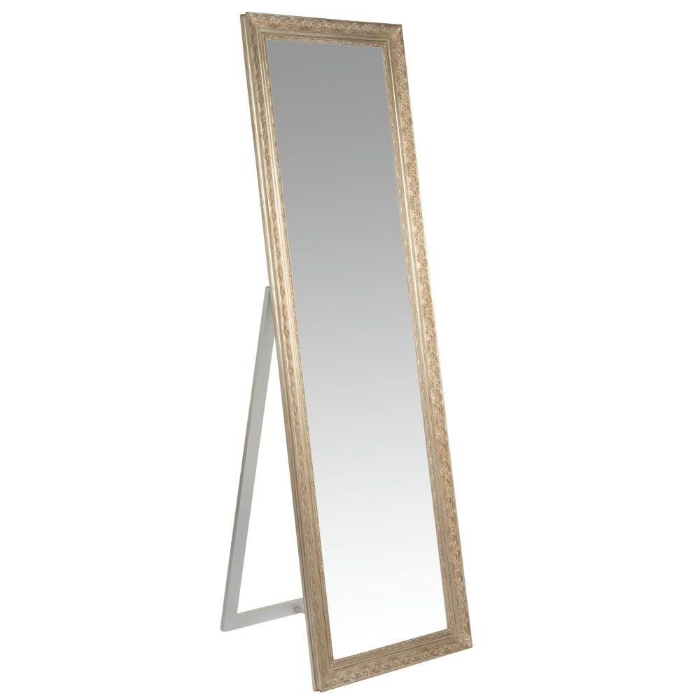 VALENTINE - Grand miroir sur pied rectangulaire à moulures irisées 50x170