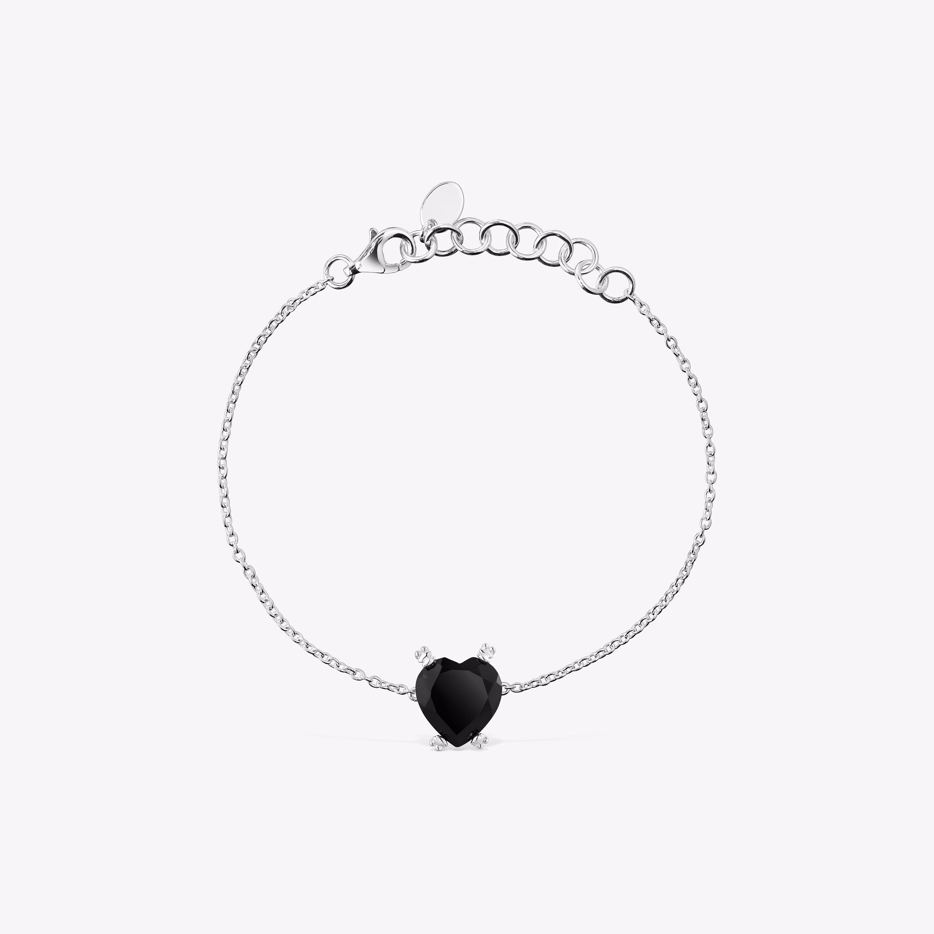 Pulsera corazón de plata y ónix Color Pills