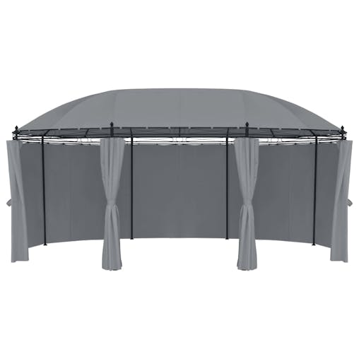 NNEVL Gazebo with Curtains 520x349x255 cm Anthracite