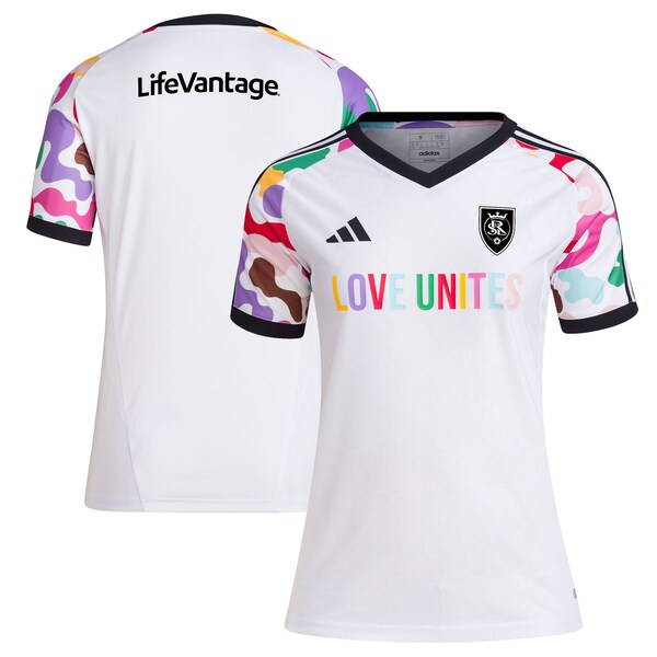 Real Salt Lake adidas Women's 2024 Pride Pre-Match Top - White