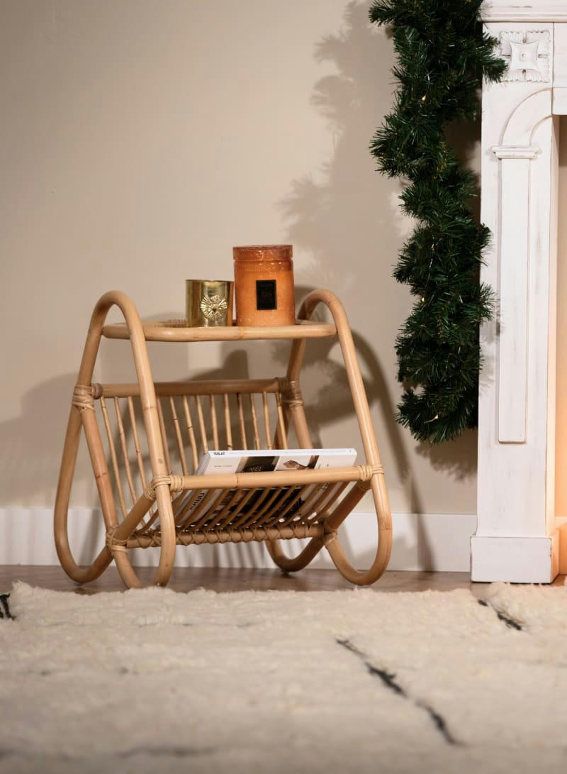 JACK - Porte revue cannage et rotin