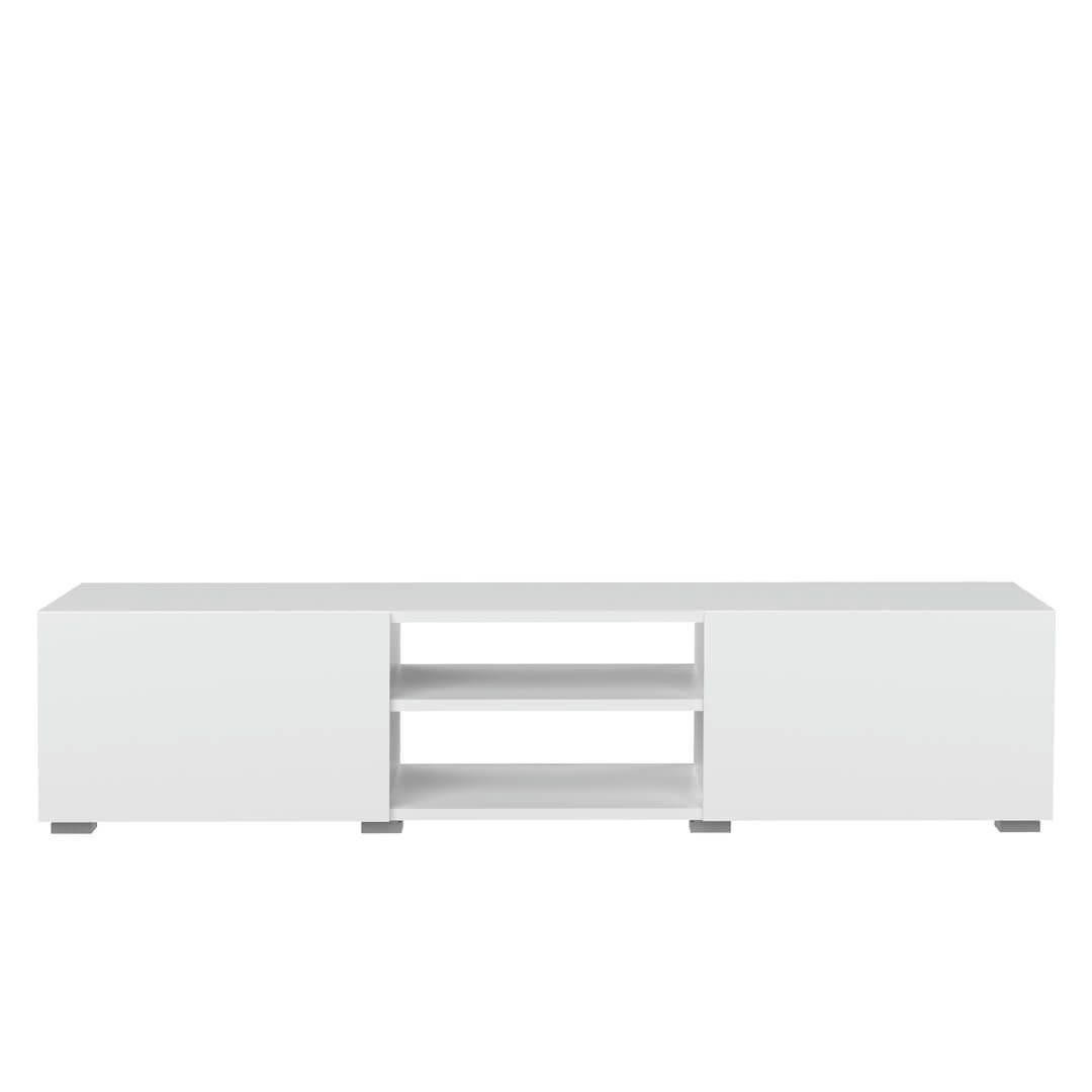 PODIUM - Meuble TV effet bois blanc