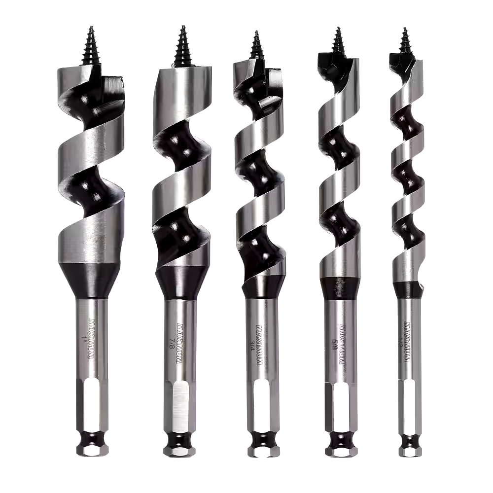 MAXIMUM 6-in HCS Auger Bit Set for Wood with Nails, 5-pc