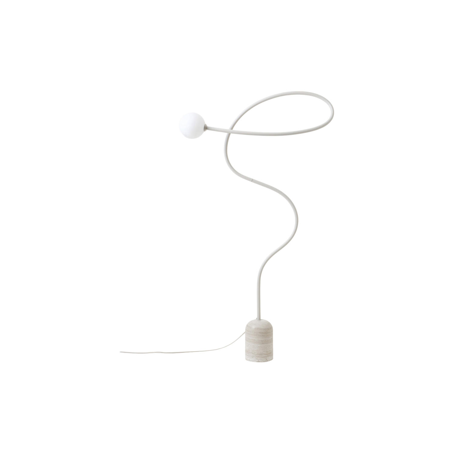 Alina Floor Lamp with Marble Base, white/beige