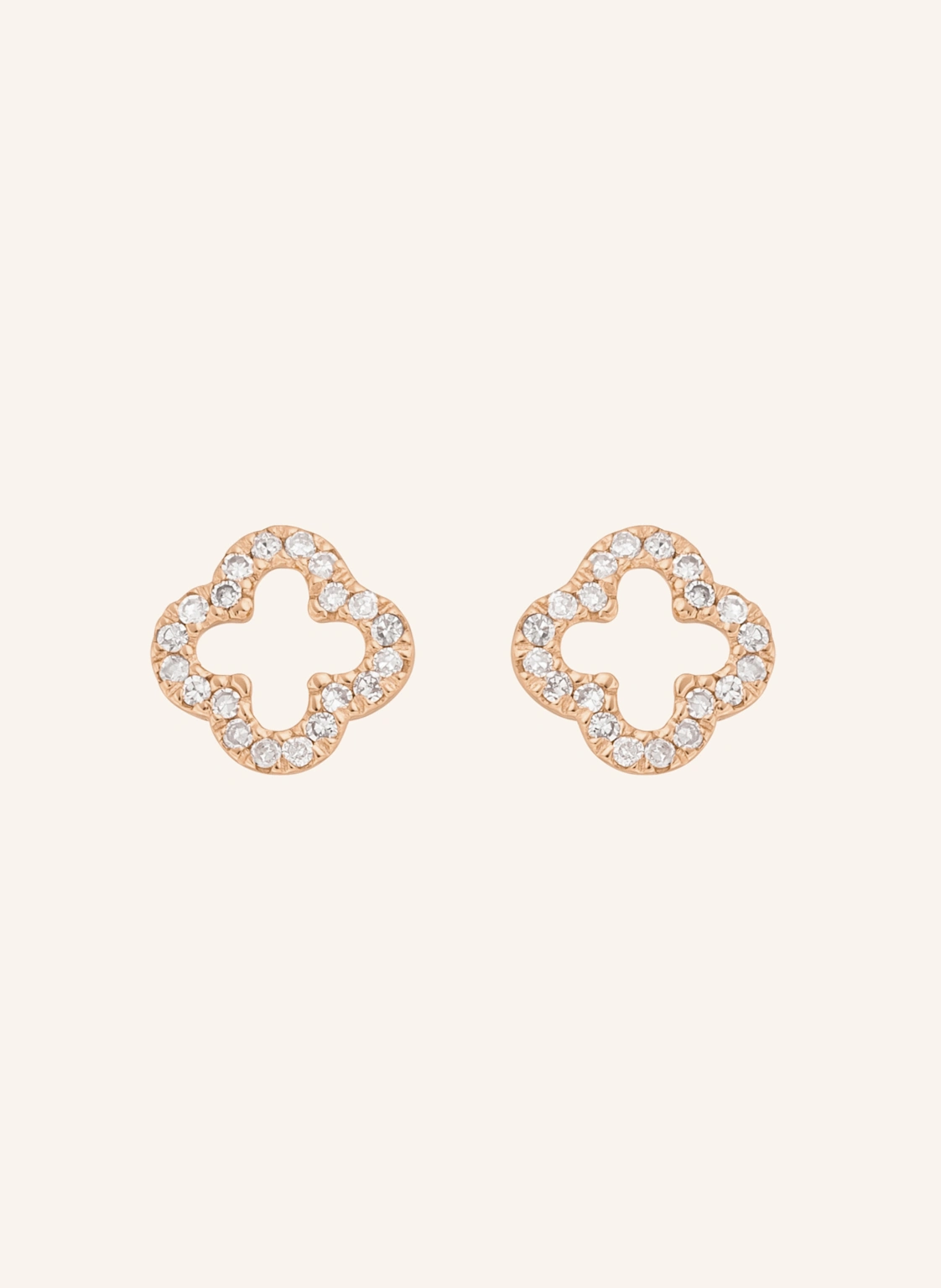 Leaf Ohrstecker CLOVER 18 Karat Rosegold mit Diamanten
