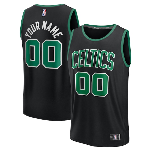 Boston Celtics  Youth Custom Fast Break Jersey - Black - Statement Edition/Kelly Green/White