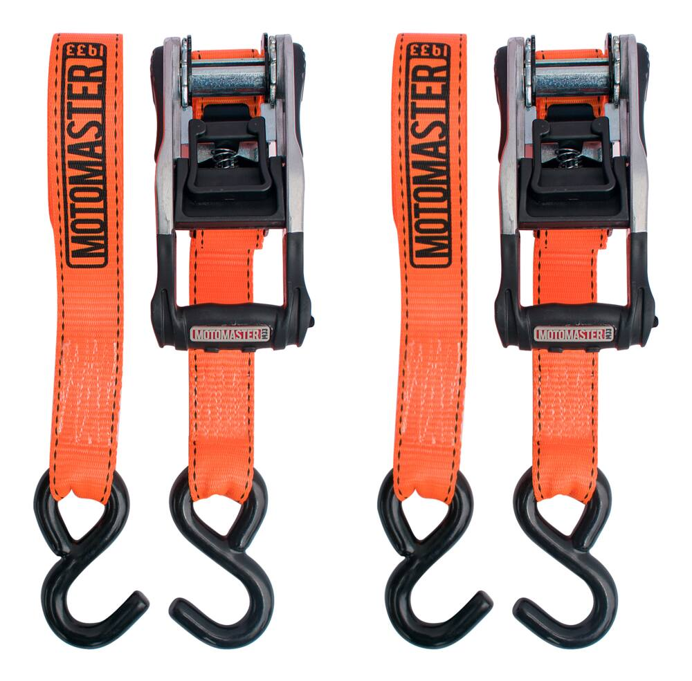 MotoMaster 3,000-lb Heavy-Duty Ratchet Tie Down Straps, with Power Grip Padded Handles , 1.25-in x 10-ft, 2-pk