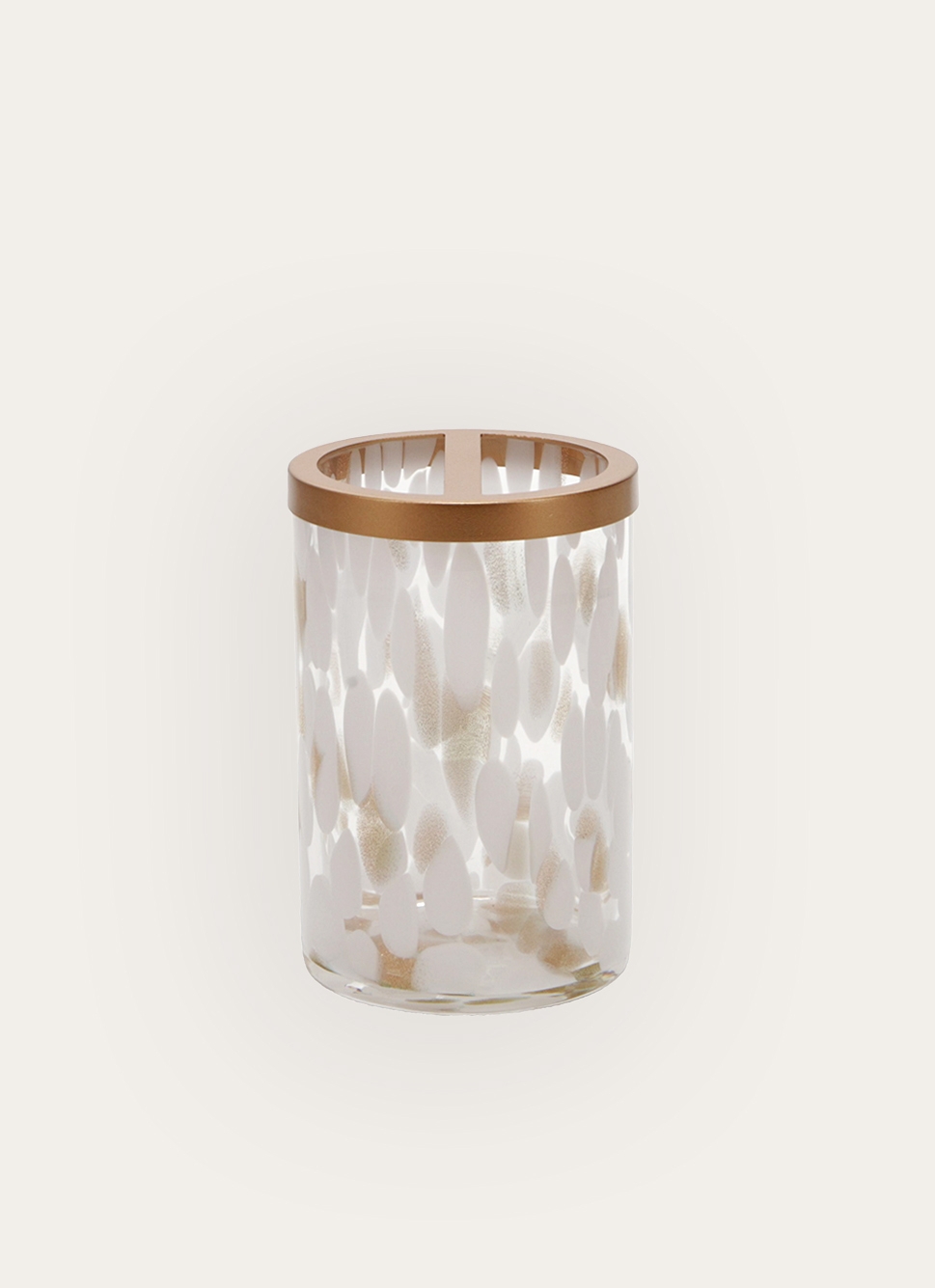 PORTE-BROSSE à DENTS MODERNE EFFET TACHETÉ BLANC/DORE