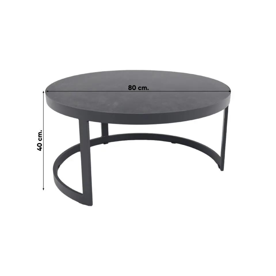 VDG Rhodos koffietafel - set van 2 - antraciet