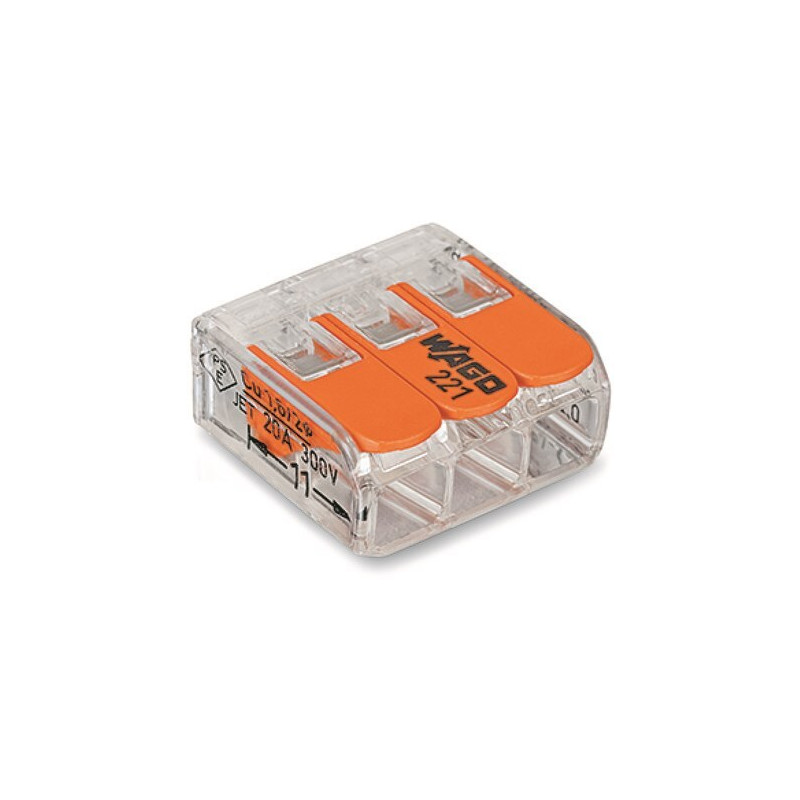 Borne à levier 3 connexions 4 mm² 10 pièces WAGO