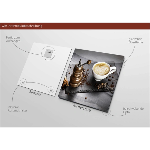 Glasbild »Cafe I«, mehrfarbig, Digitaldruck