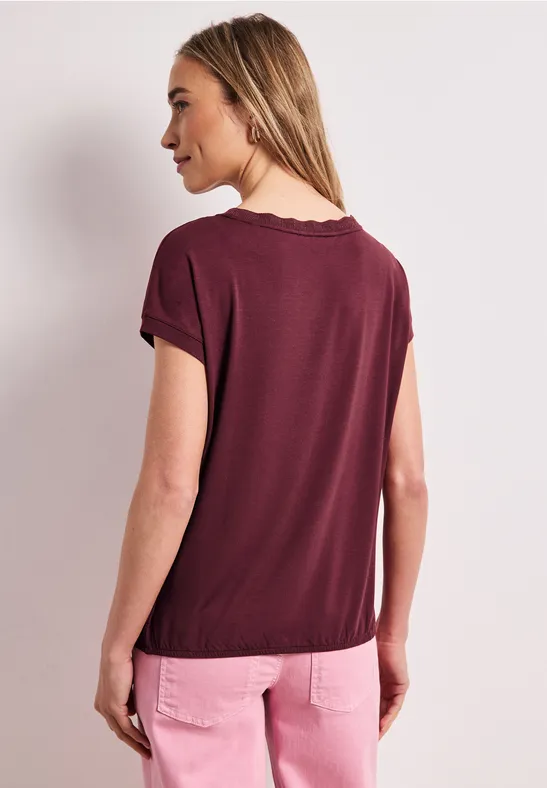 T-Shirt mit Rundhals und Deko-Tape