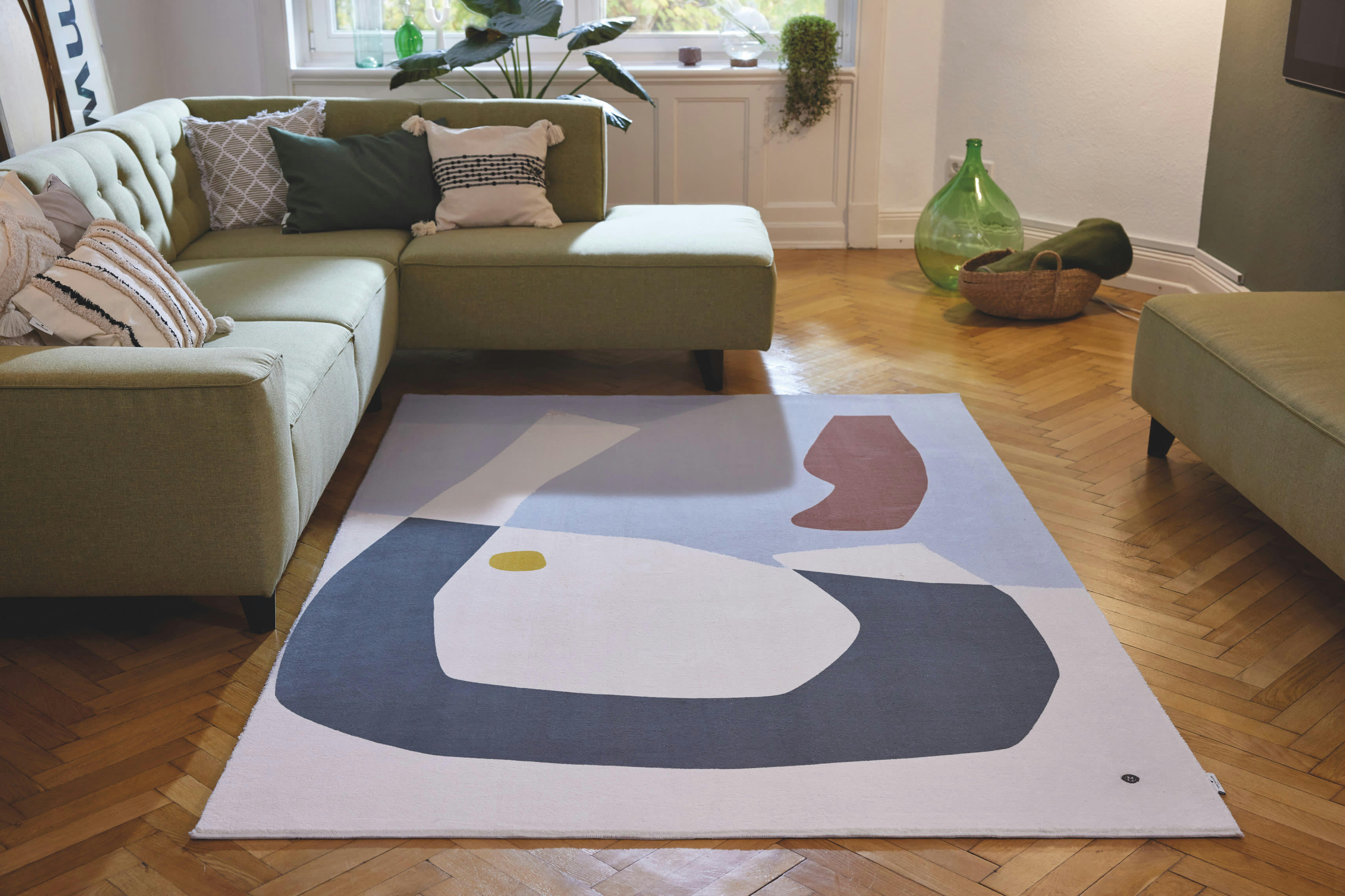 SHAPES - Tapis géométrique imprimé - très doux - bleu multicolore 160x230 cm