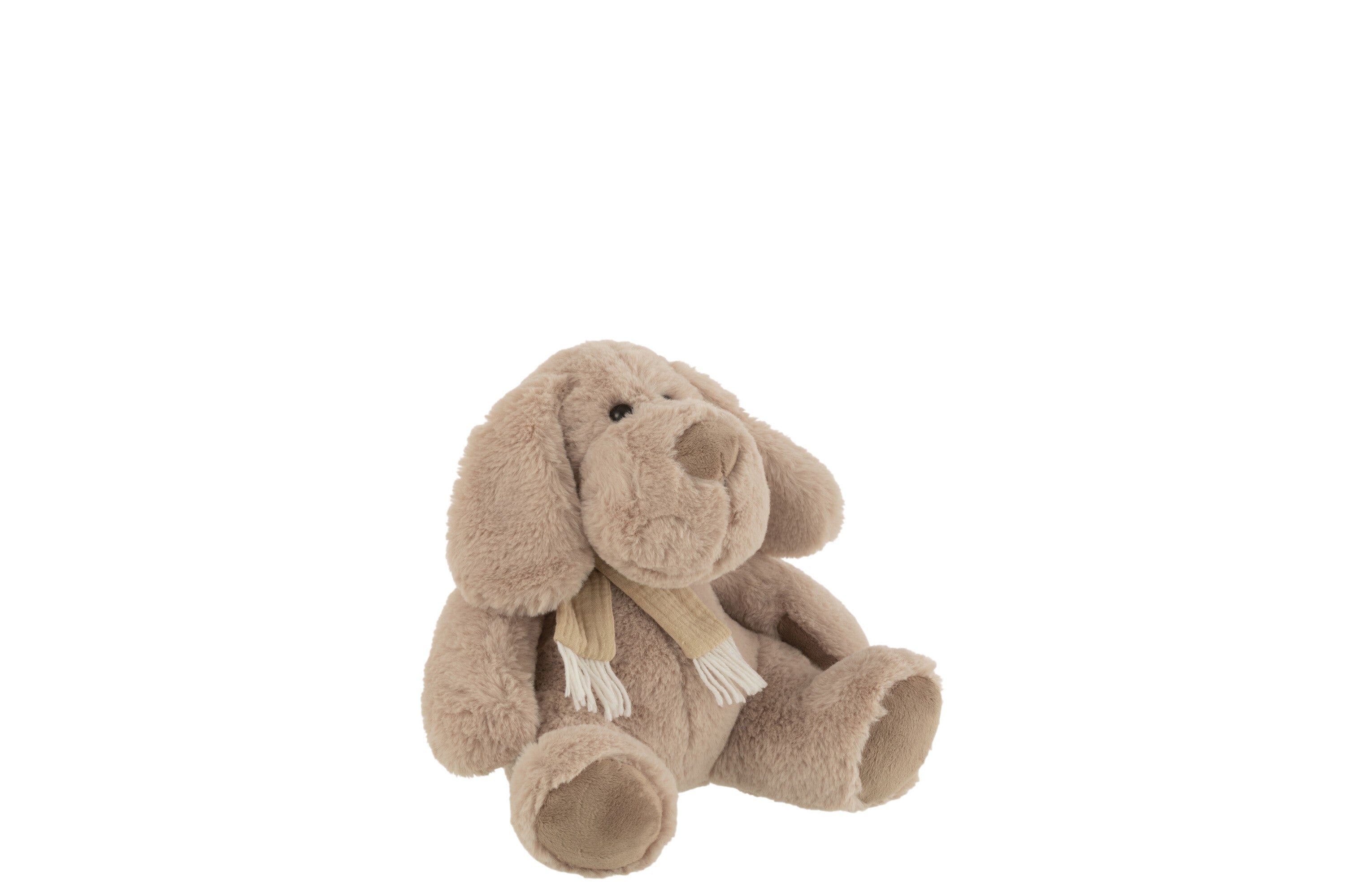J-Line knuffel Hond   Sjaal Zittend - textiel - beige - medium