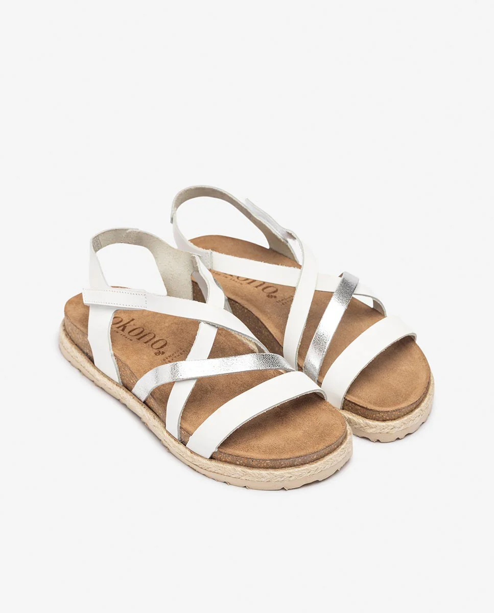 Sandalia plana ARENA-002 blanco