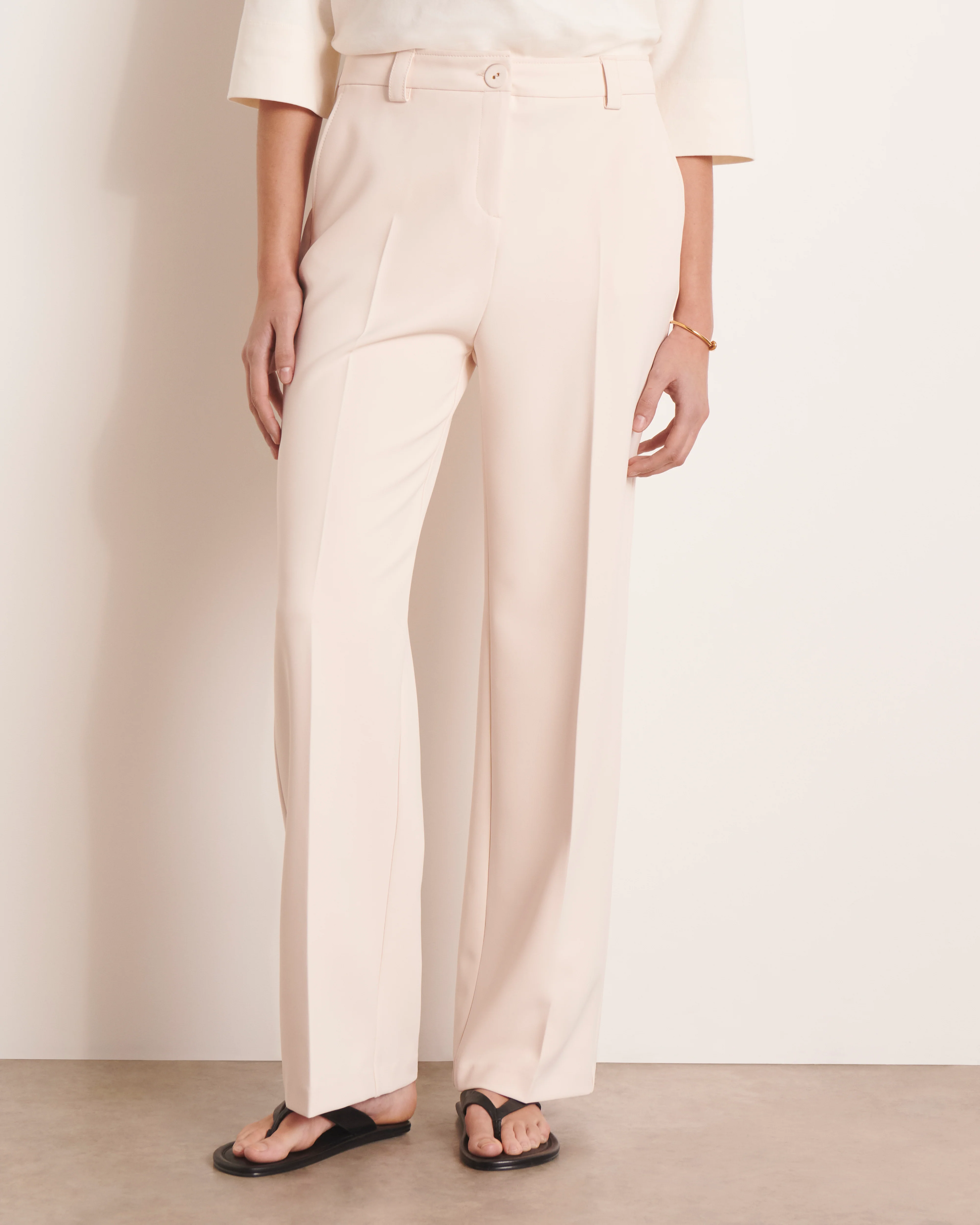 Pantalon blanc droit et large PIAMBRE-L/13130/003
