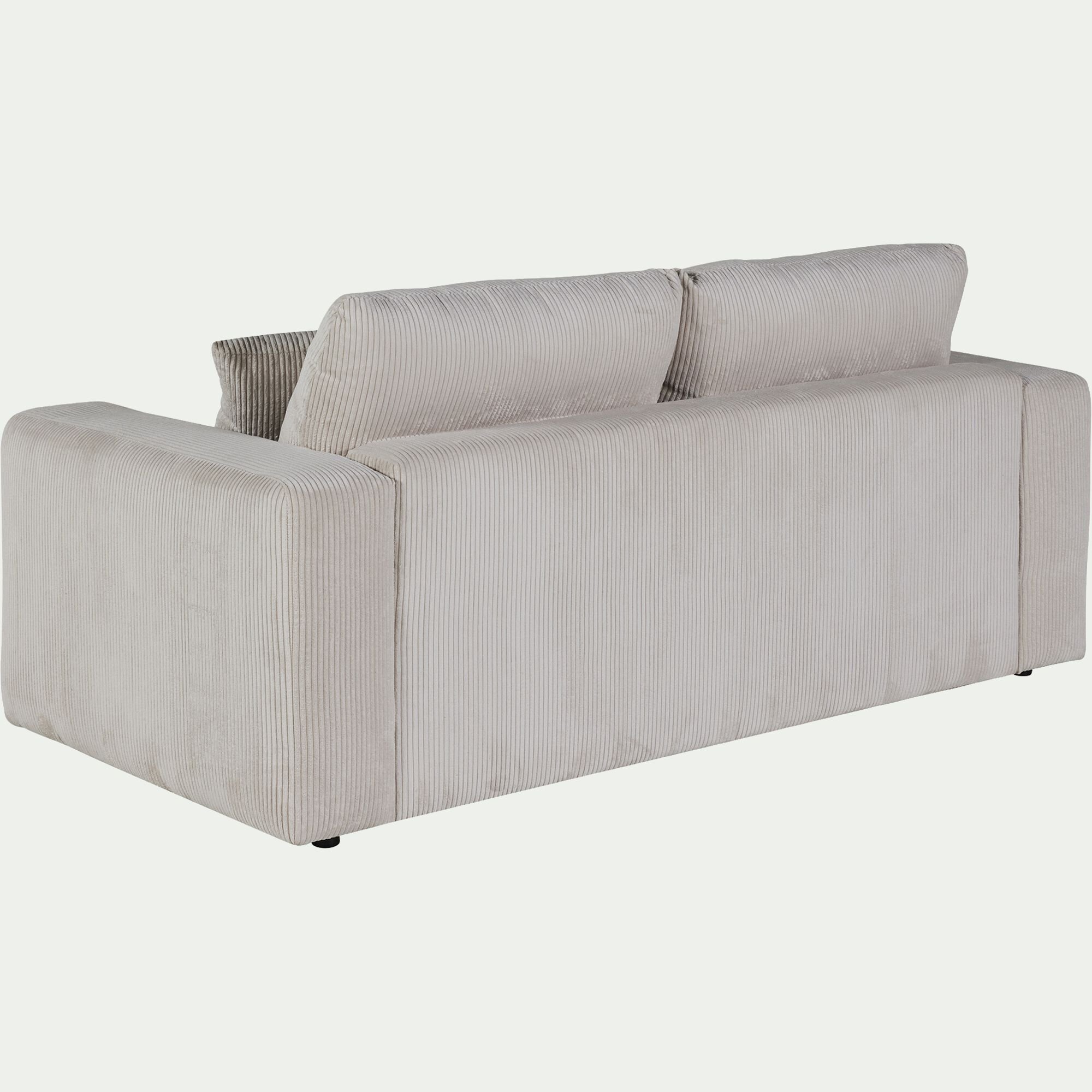 PIUMA - Canapé 3 places convertible en velours côtelé - beige roucas